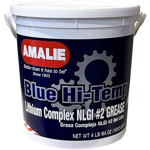 AMALIE Blue HI-Temp NLGI Grease # 2 (160-68327-88) 4 LB TUB, Pack of 6 | Made in USA - size: 4 Pound Tub (Pack of 6)