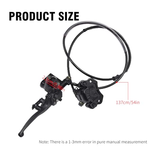 Hoypeyfiy Rear Hand Hydraulic Disc Brake Master Cylinder Caliper Assembly with Brake Pads for Chinese ATV Quad Replacement for TaoTao Buyang Coolsport Kazuma Go-Kart Sunl 50cc 70cc 90cc 110cc 125cc