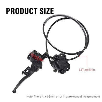 Hoypeyfiy Rear Hand Hydraulic Disc Brake Master Cylinder Caliper Assembly with Brake Pads for Chinese ATV Quad Replacement for TaoTao Buyang Coolsport Kazuma Go-Kart Sunl 50cc 70cc 90cc 110cc 125cc