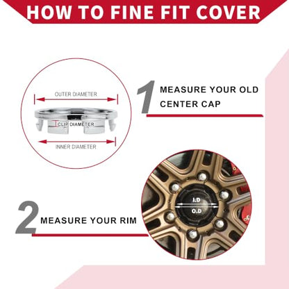Universal Car Wheel Center Hub Cap/Rim Cover Hub Caps/for Most Cars/Snap-in Plastic 58mm 2.28" OD / 4 Pcs Chrome Silver Tone