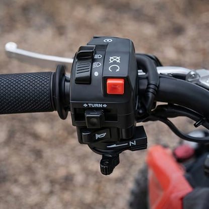 7/8" Left Handlebar Control Switch Assembly & 4-Pin Ignition Key Combo with Manual Choke - Replacement for 150cc 200cc 250cc Chinese ATV Quad TaoTao Coolster SSR Roketa Baja SunL
