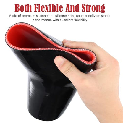 45 Degree ID 2-1/2 Inch Elbow Silicone Coupler Hose 4 Ply Polyester Reinforcement With 2 Steel T Clamps,Intercooler,Turbo,Intake Pipe - size: 45° 2.5"