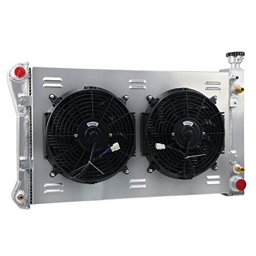 ALLOYWORKS 3 Row Radiator + Shroud Fan + Relay For 1988-1997 Chevy GMC C1500 C2500 K1500 K2500 Pickup 5.0L 5.7L