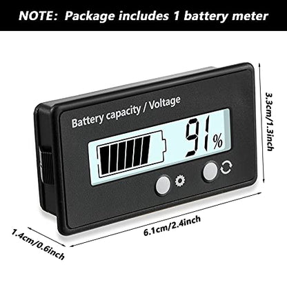 Frienda Golf Cart Battery Meter with Alarm, 12V-84V Compatible,White - color: White
