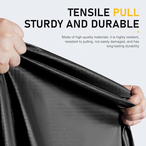 Motorcycle Cover, All Season Universal Weather Waterproof Motorcycle Covers, Sun Outdoor Protection Motorbike Cover with Lock-Holes & Storage Bag, Suitable for 250cc Cruiser Bike (Black)