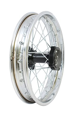 Steel Rear Rim Wheel Disk Brake Apollo SSR 50cc 125cc 150cc XR CRF DB17 Dirt Pit Bike Chines Made Dirt Bikes 12mm 15mm Axle Shaft (14 inch 12mm Axle, Chrome) - color: Chrome, size: 14 inch wheel, 0.47 inch axle