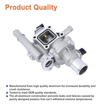 Aluminium Engine Coolant Thermostat Housing Assembly Kit(with Throttle Body Inlet Heater Pipe).Fit for Chevy Cruze 2011-2016, Chevy Sonic 2013-2018 1.8L .Replaces Part # 25199824,25192228,25192904.