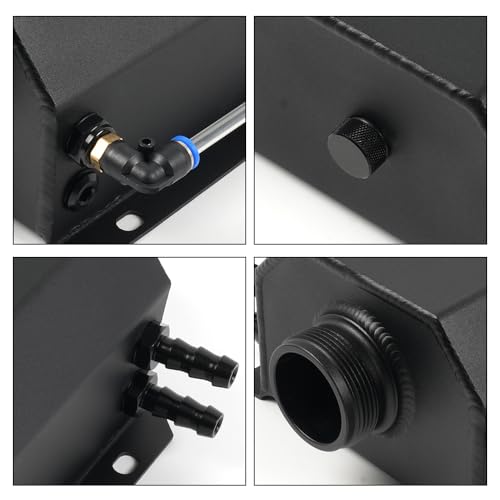 Universal 2L Coolant Overflow Tank,Aluminum Coolant Reservoir Tank, Black - size: 2L-Black