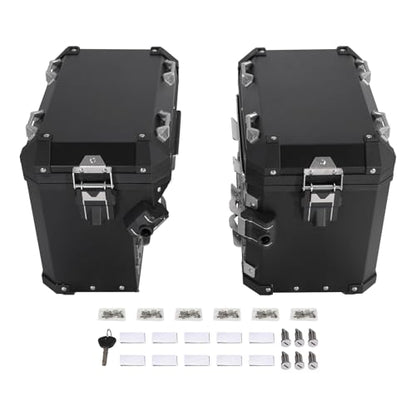 TCT-MOTORPARTS 48L Black Saddlebags Panniers Side Case Luggage Bag Fits for BMW R1200GS R1250GS - color: Black Saddlebags (48L)