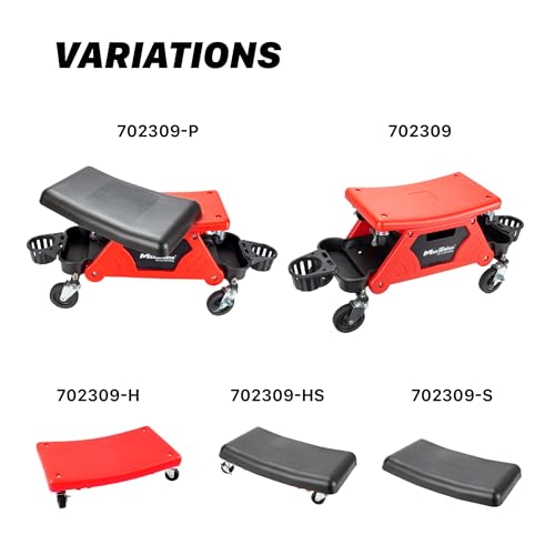 Maxshine Detailing Creeper Seat with Built-in Storage – 2-in-1 Modular Rolling Garage Stool with Tool Tray – Mechanic Shop Seat for Car Detailing, Polishing, Repairs & Auto Care - size: Detailing Creeper