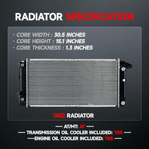 VibeUp 1482 Radiator | With TOC & EOC | 30-1/2" - size: RAD:1482