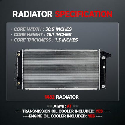 VibeUp 1482 Radiator | With TOC & EOC | 30-1/2" - size: RAD:1482