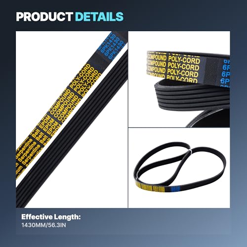 6PK1430 Serpentine Drive Belt for Nissan Altima (2013-2018) - size: 6PK1430-1430mm