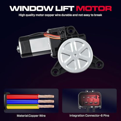 Front Driver Side Power Window Regulator with Motor (6 Pins) Fit for 2008-2016 Town & Country, 2008-2020 Dodge Grand Caravan, 2012-2015 Ram C/V, 748-508 - size: Front Driver With Motor