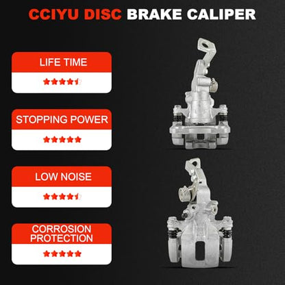 cciyu Rear Left & Right Disc Brake Calipers Assembly 19-B1447 19-B1446 - size: Rear[19-B1447+19-B1446]