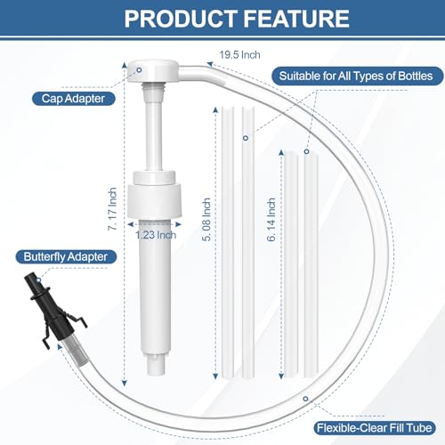 2 Pack Fluid Pump, Fluid Pump for Standard Quart Bottles，10cc Per Pump Stroke, Transmission Fluid Pump with 3rd Hand Adapter, Transfer Gear Oil Transmission and Differential Fluid Pump - color: 10CC-2Pack