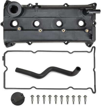 QR25DE Valve Cover with Tube Compatible with Nissan Sentra Altima 2002 2003 2004 2005 2006 2.5L Replace 13264-3Z001 264-982 - color: BLack+(Upgrade plastic)