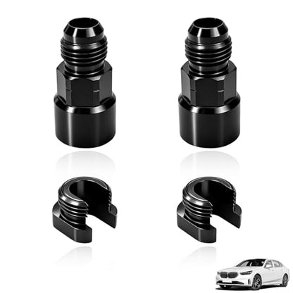 2 Pack 6AN Quick Disconnect Fuel Line Male Fittings Aluminum Push In Fuel Rail Adapter Connectors Automotive Replacement Parts for Vehicle Fuel System Modification