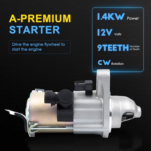 19264 19159 New Starter Motor Replacement for Honda Civic 1.8L 2012-2015, Honda HR-V 1.8L 2016-2022, Acura ILX 2.0L 2013 2014 2015 L4 Engine OE: 31200-R1A-A01 31200-R0A-004 31200-RIA-A11 - color: 19264