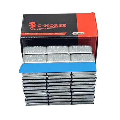C-HORSE 540 Pcs,1 Oz, Zinc, Adhesive Stick On Wheel Weights, Blue Adhesive Easy Peel Tape - (1 Oz, Zinc, 6 Boxes, 540 Pcs) Wheel Weights Stick On Wheels - color: Zinc