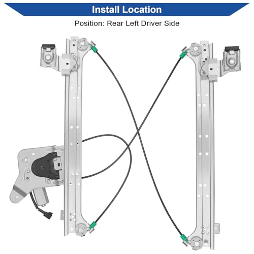 Obaee 741-578 Rear Driver Side Power Window Regulator with Motor Assembly Compatible with 2000-2007 Chevy Silverado/Tahoe/Suburban/Avalanche 1500 2500 3500, Cadillac Escalade, GMC Yukon XL/Sierra - size: Rear Left Driver Side