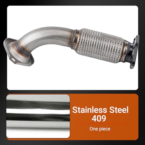 100% Stainless Steel Front Exhaust Flex Pipe 52473 - size: for 09-14 Tsx 2.4L 08-12 Accord 2.4L