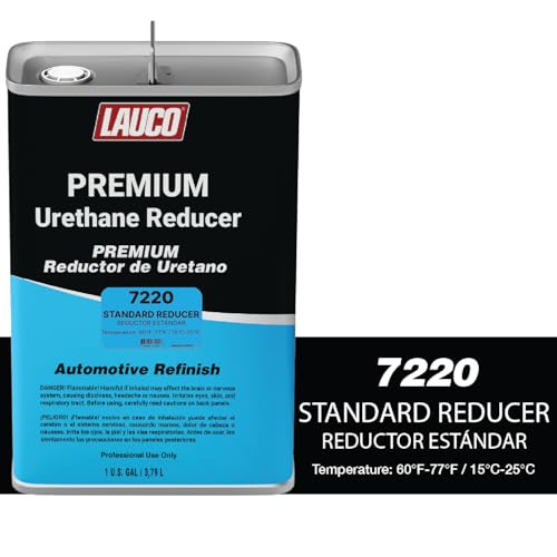 LAUCO Standard Urethane Grade Reducer (7220), 2 Gallons, 60°F - 77°F - For Automotive Paint and Industrial Paint Use - High Performance Automotive Grade 7220 - style: Standard - Two Gallons