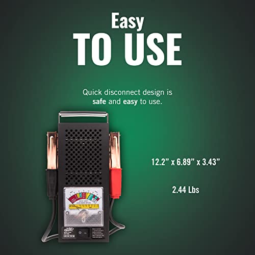 Battery Tender Battery Load Tester 12 Volt at 100 Amps / 6 Volt at 50 Amps Battery Tester - Test Battery Load for 12V or 6V Batteries - Battery Health Checker, Check Starter Motor Draw - 026-0020