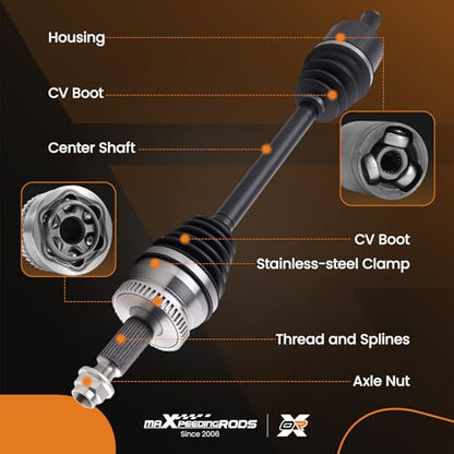 maXpeedingrods Front Left CV Axle Shaft Assembly for Hyundai Sonata - size: 66-3829