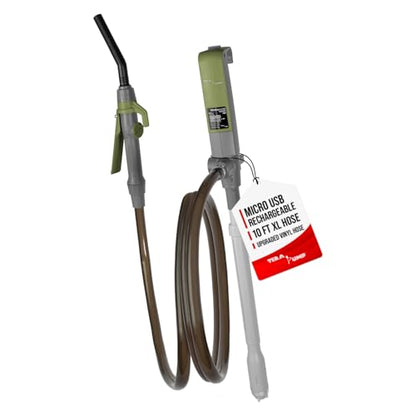 TERA PUMP Fuel Transfer Pump w/Quick Flow Control Nozzle - style: 10 ft Pump (Rechargeable)