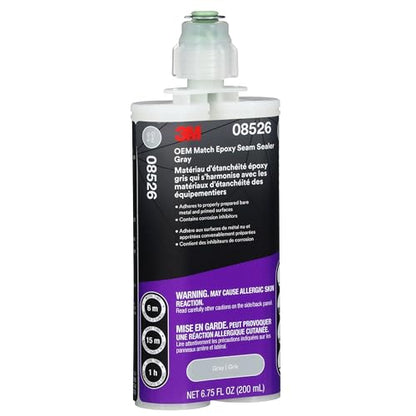 3M OEM Match Epoxy Seam Sealer 08526, Gray, 200 ml, Automotive Two-Part Epoxy, Medium-Bodied, Fast Cure, for Automotive Bare Metal or Primed Surfaces - color: Gray