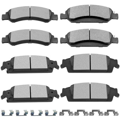 SCITOO Brake Pads Kits Front Semi-Metal Rear Ceramic For Silverado 1500 - size: Front D1363 & Rear D1707