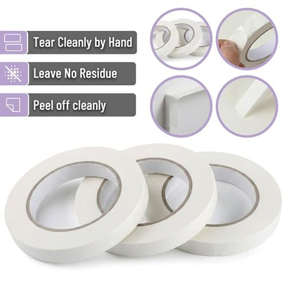 Mr. Pen- Masking Tape, 0.6 inch, 3 Pack, 3 x 55 Yards, Beige - color: Beige