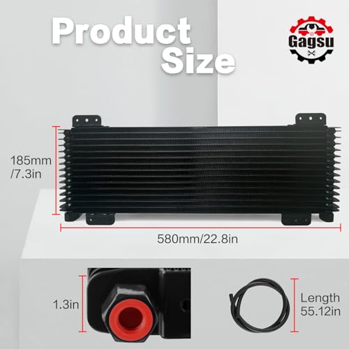 Low Pressure Drop Transmission Oil Cooler LPD47391 4739 40,000 GVW with Mounting Hardware (Black) - color: Black