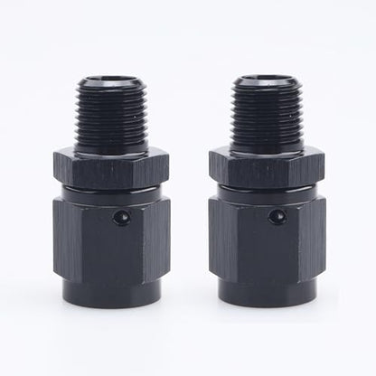 AC PERFORMANCE -3 AN Female to 1/8" NPT Male Swivel Fitting Aluminum 2PCS - color: Black, size: 3AN to 1/8 NPT - 2PCS