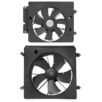 620-232 620-233 AC Condenser Cooling Radiator Fan Assembly Fits for 2003-2006 Honda Element 2.4L for 2002-2006 Honda CR-V 2.4L 19015PZDA01 19030PZDA01 - size: CR-V 2.4L 2002-2006, Element 2.4L 2003-2006