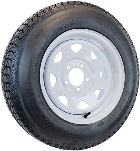 eCustomrim Trailer Tire Rim Assembly ST175/80D13 13 Inch 5 Lug White