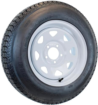 eCustomrim Trailer Tire Rim Assembly ST175/80D13 13 Inch 5 Lug White