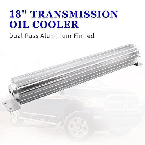Universal 18" Dual Pass Aluminum Finned Transmission Oil Cooler - size: 18" Oil Cooler