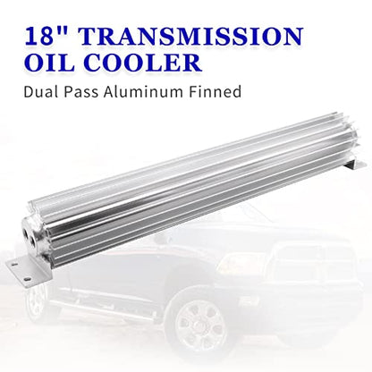 Universal 18" Dual Pass Aluminum Finned Transmission Oil Cooler - size: 18" Oil Cooler