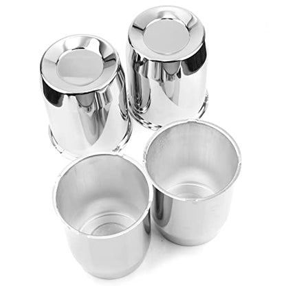 4Pcs 5.15" OD 6.42" H Push Through Trailer Wheel Center Cap for Rim - color: Chrome, size: 5.15" Hub 6.46" H