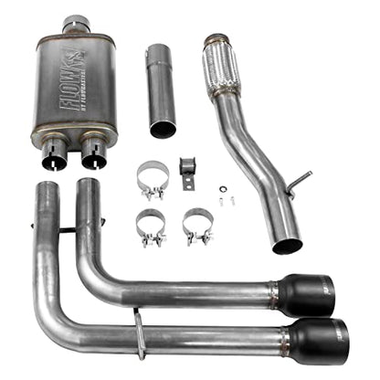 Flowmaster 717787 FlowFX Cat-Back Exhaust Kit Dual 2.5 Inch Stainless Steel 4 Inch Black Ceramic Tips Compatible with 2014-2019 Classic Body Chevy Silverado GMC Sierra 1500 Crew Double Cab 4.3L 5.3L