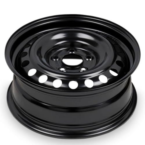 15x6 in Steel Wheel Rim 5 Lug 114.3mm 46mm Offset 67.1mm CB| Powder-Coated Black finish Fits 2014-2018 Kia Forte | New OEM Surplus | 52910F2000