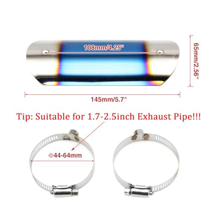 Exhaust Heat Shield Muffler Pipe Heat Cover Protector Guard Imitation Carbon Fiber Stainless Steel (E) - size: E