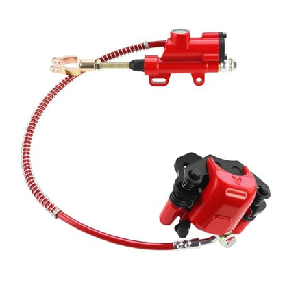 PRO BAT Rear Brake Master Cylinder Caliper Assembly Red And Black (Red) - color: Red