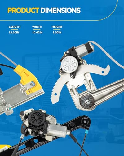 PHILTOP Front Left Power Window Regulator w/Motor for Tundra Extended 00-06 - size: Front Left Driver Side, style: 2000-2006 Toyota Tundra