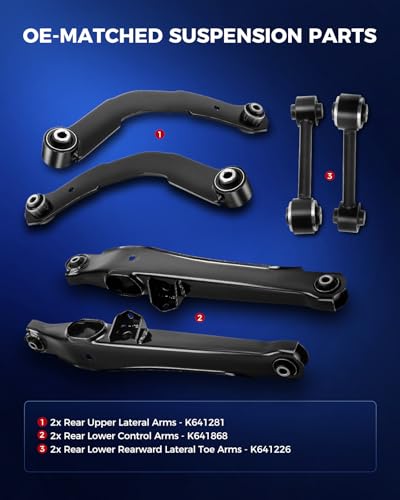 KAX 6pcs Rear Control Arms Kit for Jeep Patriot Compass 2007-2015 - size: Jeep Patriot 2007-2015