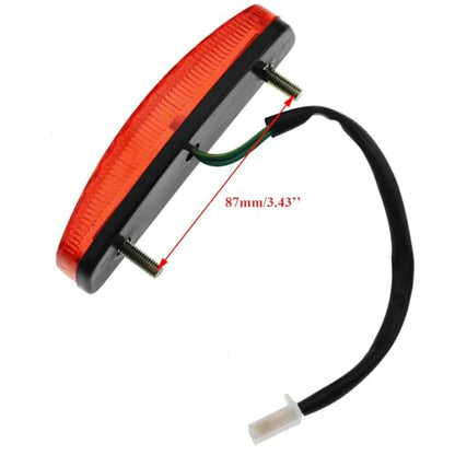 PRO BAT 12V Rear Tail Brake Tail Light with 3 Pin Female Plug - color: Red