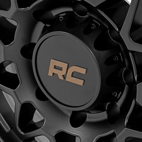 Rough Country 78 Series One Piece Aluminum Wheel with Simulated Beadlock - 18x9, 6x5.5" Bolt Pattern, +0mm Offset, Rugged 10-Spoke Design, Semi Gloss Black