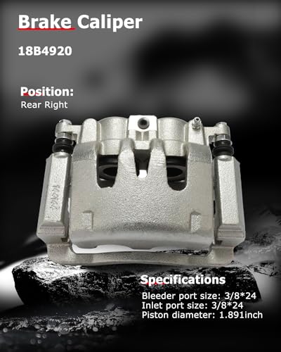 cciyu Rear Right Disc Brake Caliper Assembly w/Bracket 18B4920 - size: Rear Right[18B4920]